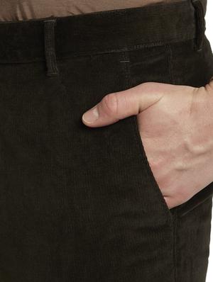 olive green solid flat front corduroy trouser - 17604568 - Standard Image - 5