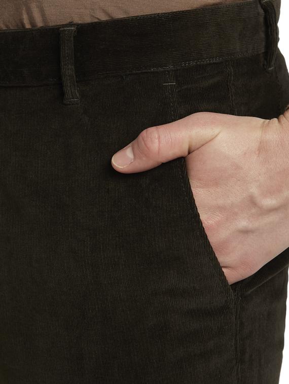 olive green solid flat front corduroy trouser - 17604568 - Zoom Image - 5