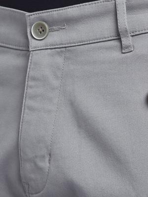 grey solid flat front casual trouser - 17605027 - Standard Image - 5