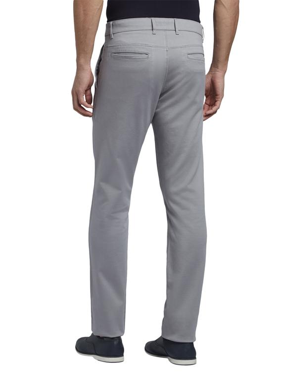 grey solid flat front casual trouser - 17605027 - Zoom Image - 3