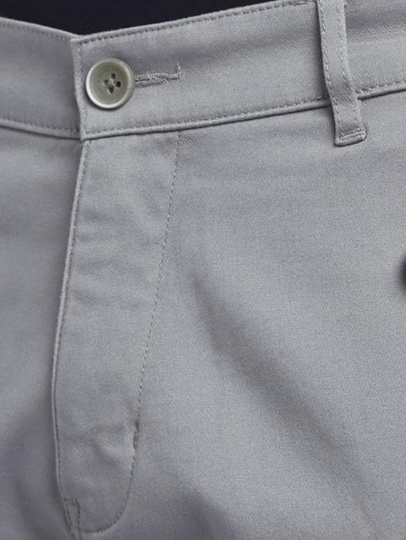 grey solid flat front casual trouser - 17605027 - Zoom Image - 5