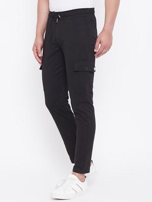 black solid track pant - 17605150 - Standard Image - 2