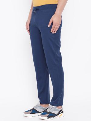 blue solid full length track pant - 17605152 - Standard Image - 2