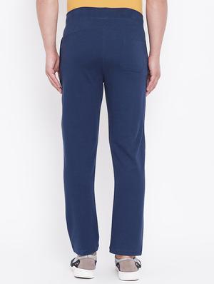 blue solid full length track pant - 17605152 - Standard Image - 3
