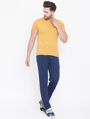 blue solid full length track pant - 17605152 - Standard Image - 4