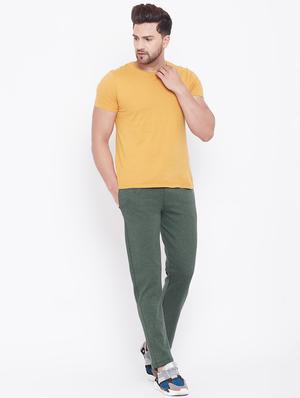 green solid full length track pant - 17605154 - Standard Image - 4
