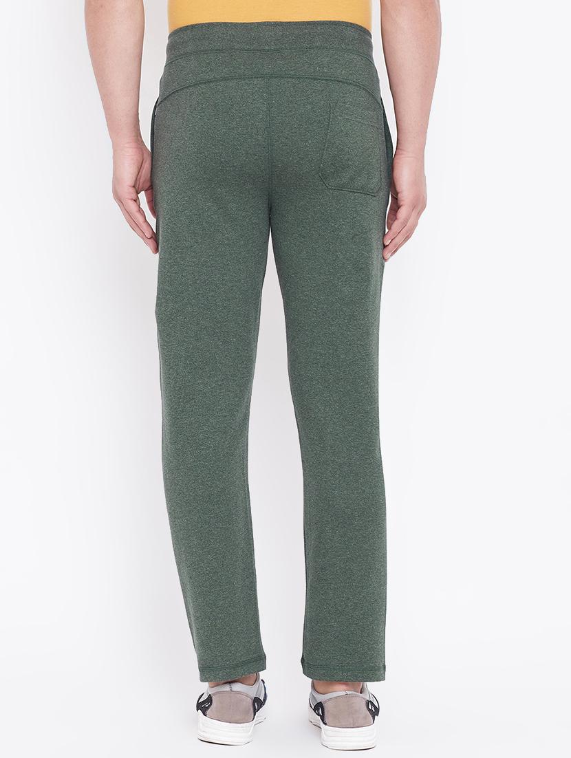 green solid full length track pant - 17605154 - Zoom Image - 3