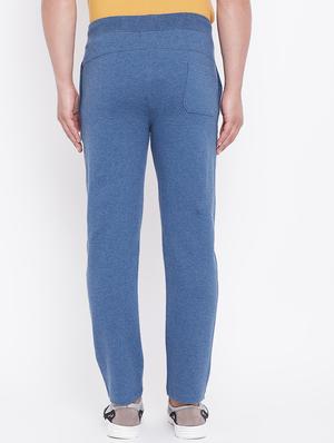 blue solid full length track pant - 17605155 - Standard Image - 3
