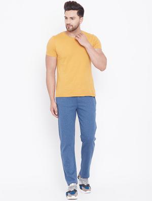 blue solid full length track pant - 17605155 - Standard Image - 4