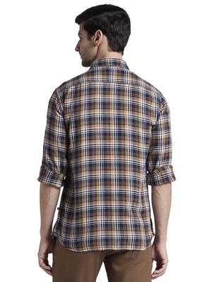 brown checkered casual shirt - 17605398 - Standard Image - 3