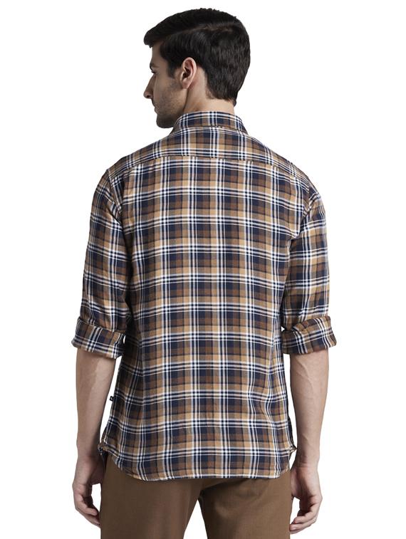 brown checkered casual shirt - 17605398 - Zoom Image - 3