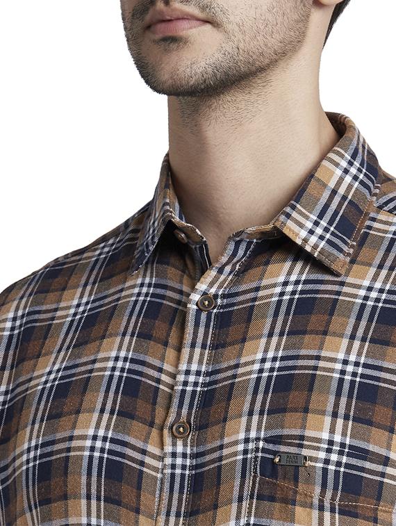 brown checkered casual shirt - 17605398 - Zoom Image - 5