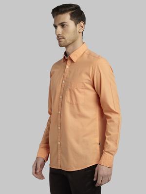 orange solid casual shirt - 17605485 - Standard Image - 2