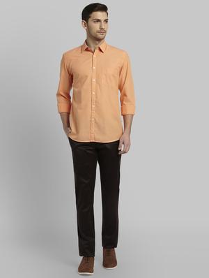 orange solid casual shirt - 17605485 - Standard Image - 4