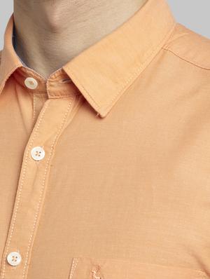 orange solid casual shirt - 17605485 - Standard Image - 5