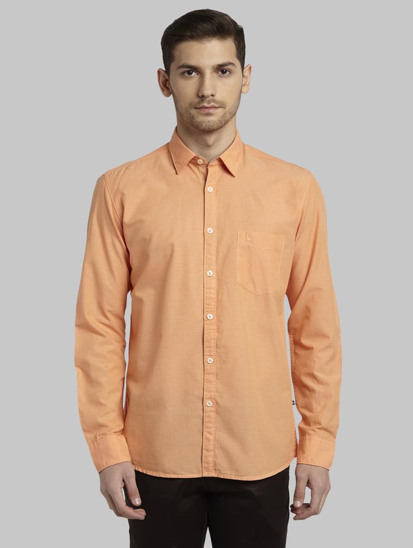 orange solid casual shirt - 17605485 - Zoom Image - 1