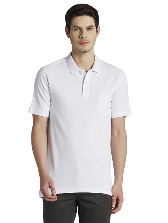 white solid polo t-shirt - 17605789 - Zoom Image - 1