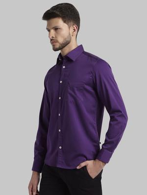 purple solid casual shirt - 17605814 - Standard Image - 2
