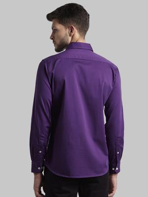 purple solid casual shirt - 17605814 - Standard Image - 3