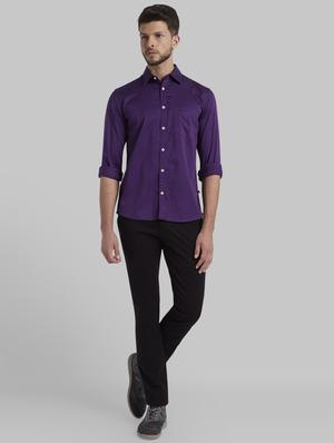 purple solid casual shirt - 17605814 - Standard Image - 4