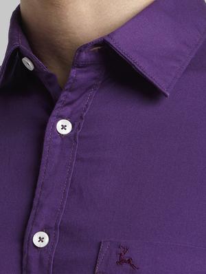 purple solid casual shirt - 17605814 - Standard Image - 5