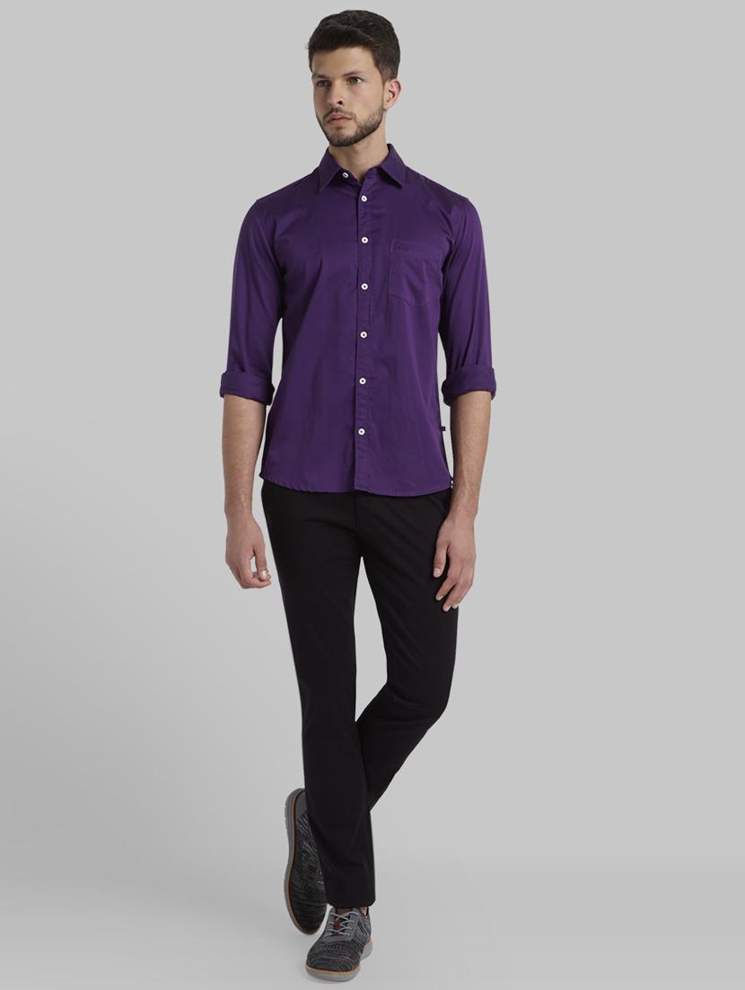 purple solid casual shirt - 17605814 - Zoom Image - 4