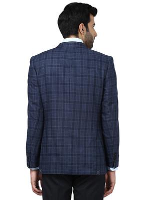 grey checkered single breasted casual blazer - 17606831 - Standard Image - 3