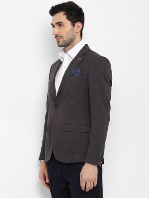 grey self design single breasted formal blazer - 17606915 - Standard Image - 2