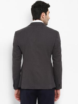 grey self design single breasted formal blazer - 17606915 - Standard Image - 3