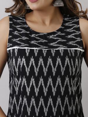 black cotton straight kurta - 17607074 - Standard Image - 4
