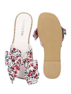 white canvas slip on sandals - 17607121 - Standard Image - 4
