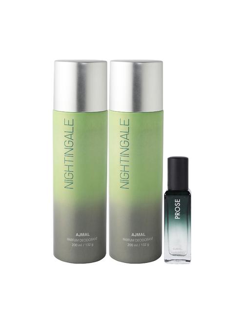 ajmal 2 nightingale deo each 200ml & prose edp 20ml (total 420ml) for unisex + 2 parfum testers - 17607322 - Standard Image - 1