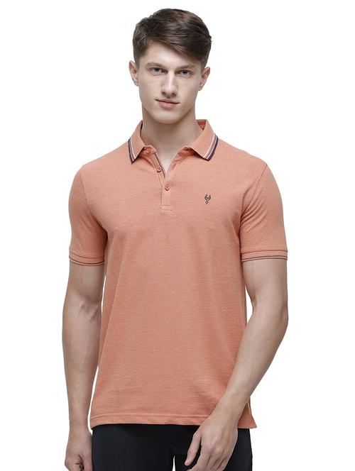 peach solid polo t-shirt - 17607685 - Standard Image - 1