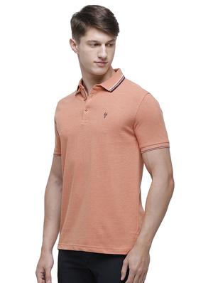 peach solid polo t-shirt - 17607685 - Standard Image - 2