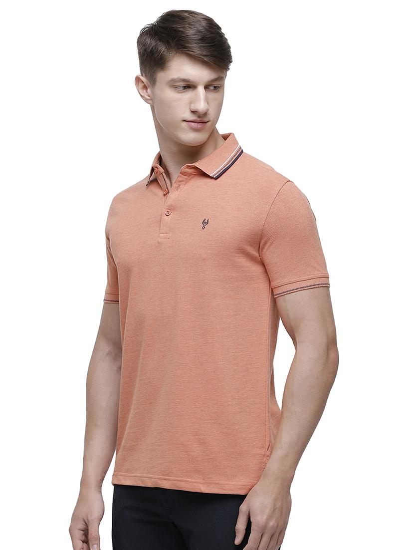 peach solid polo t-shirt - 17607685 - Zoom Image - 2