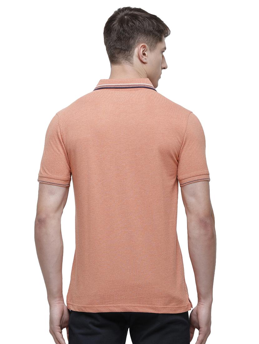 peach solid polo t-shirt - 17607685 - Zoom Image - 3