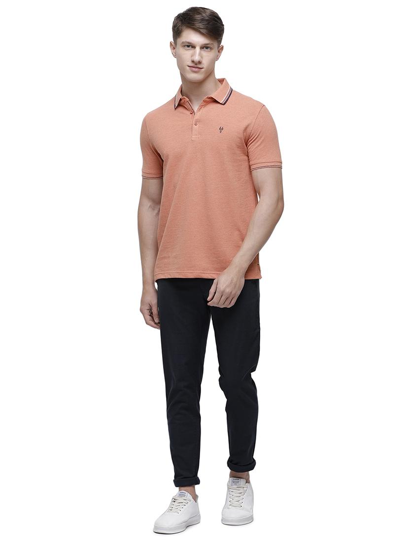 peach solid polo t-shirt - 17607685 - Zoom Image - 4