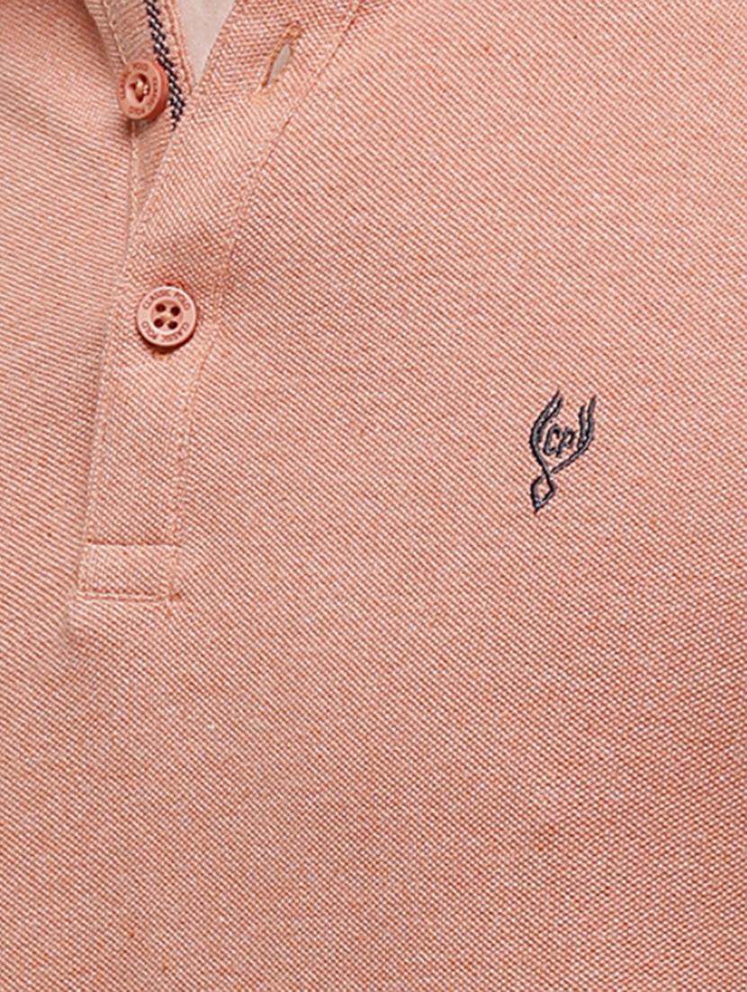 peach solid polo t-shirt - 17607685 - Zoom Image - 5