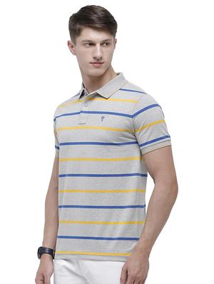 grey striped polo t-shirt - 17607707 - Standard Image - 2