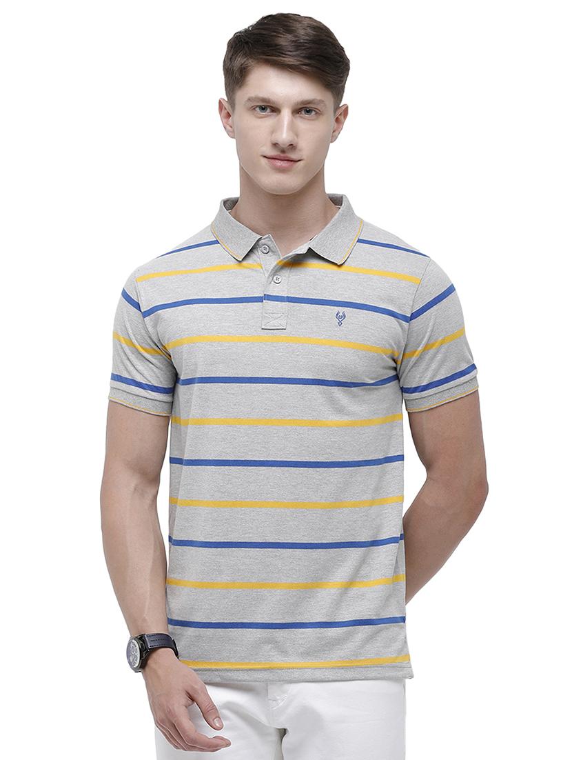 grey striped polo t-shirt - 17607707 - Zoom Image - 1