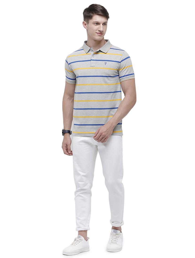 grey striped polo t-shirt - 17607707 - Zoom Image - 4