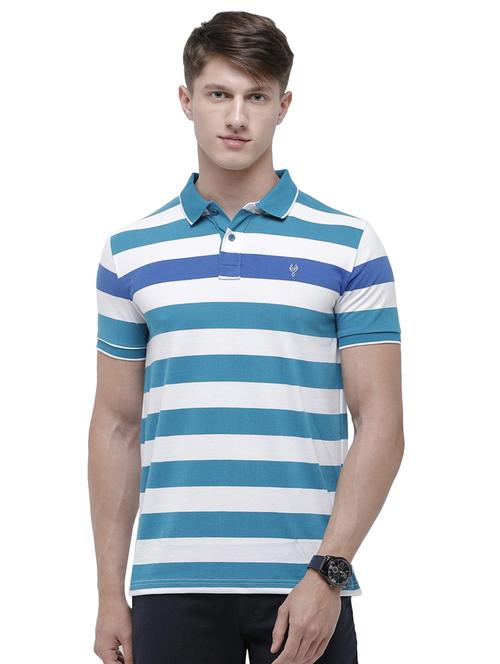 blue striped polo t-shirt - 17607709 - Standard Image - 1