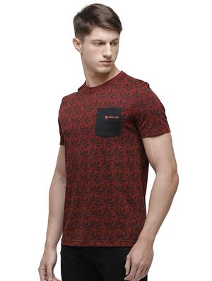 maroon printed pocket t-shirt - 17607712 - Standard Image - 2