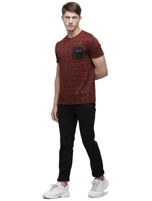 maroon printed pocket t-shirt - 17607712 - Standard Image - 4