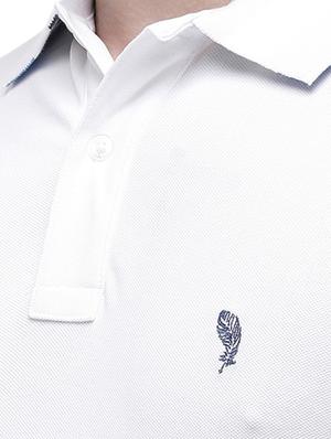 white solid polo t-shirt - 17607725 - Standard Image - 3