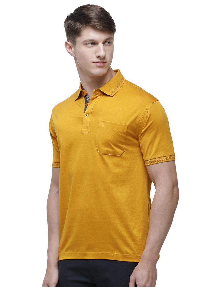 mustard solid polo t-shirt - 17607729 - Zoom Image - 2