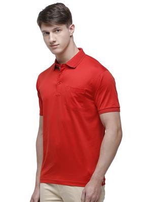 red solid polo t-shirt - 17607732 - Standard Image - 2