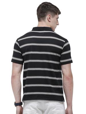 black striped polo t-shirt - 17607748 - Standard Image - 3