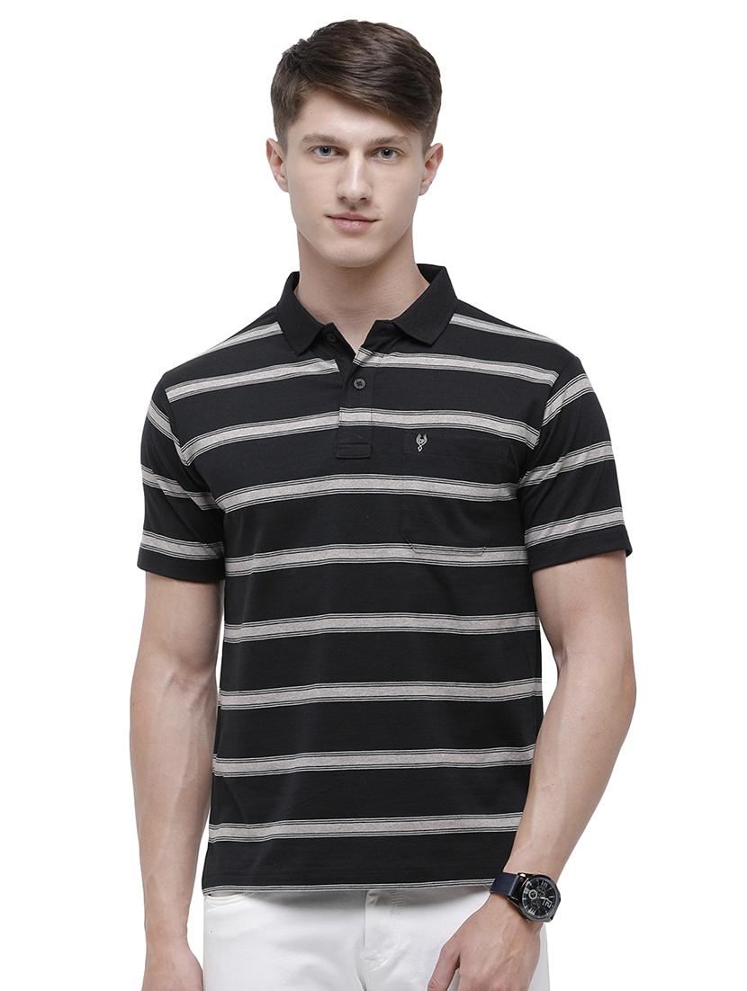 black striped polo t-shirt - 17607748 - Zoom Image - 1