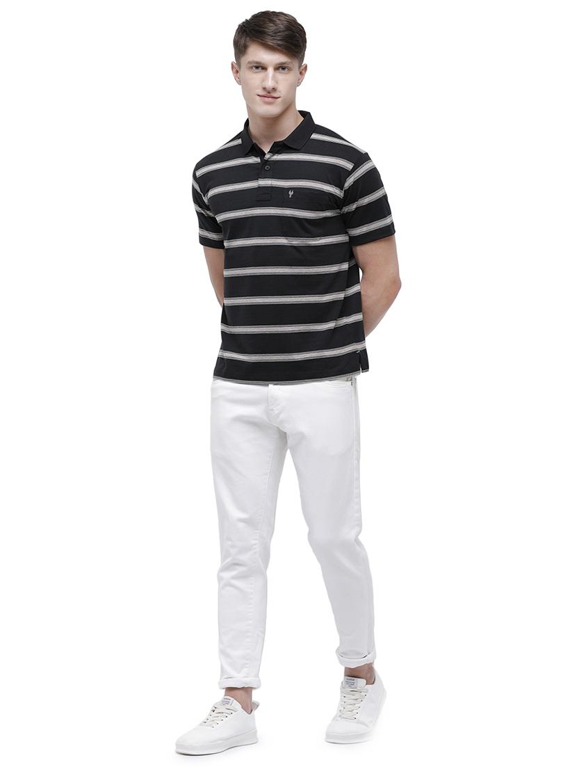black striped polo t-shirt - 17607748 - Zoom Image - 4